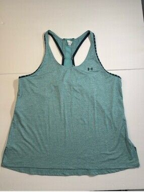 Under Armour UA Tech Racerback Tank Top Teal Heather Mesh Back Women’s L